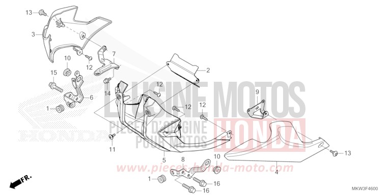 PANNEAU INFERIEUR (NC750XA) de NC750X "Méca" MAT BALLISTIC BLACK METALLIC (NHA86) de 2023